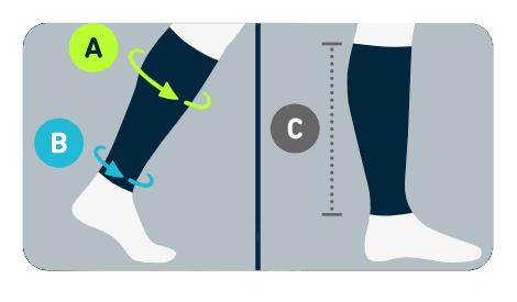 Bauerfeind Sports Compression Sleeves Lower Leg   maattabel detail