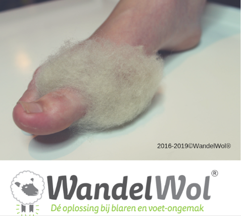 Wandelwol Lanoline vrij - voor wandelaars, sporters, shoppers en mensen met  weinig vetpolster onder de voet